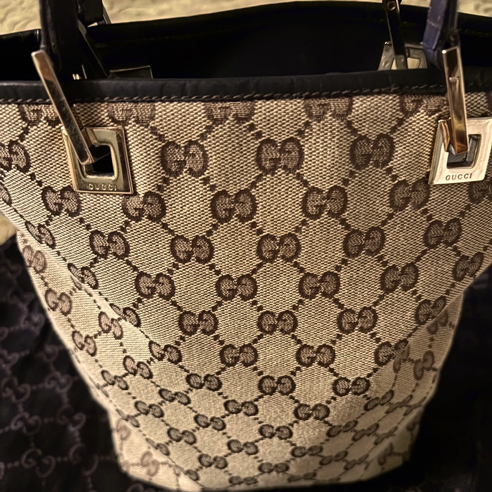 Gucci Beige and Brown GG Canvas Mini Tote with COA.